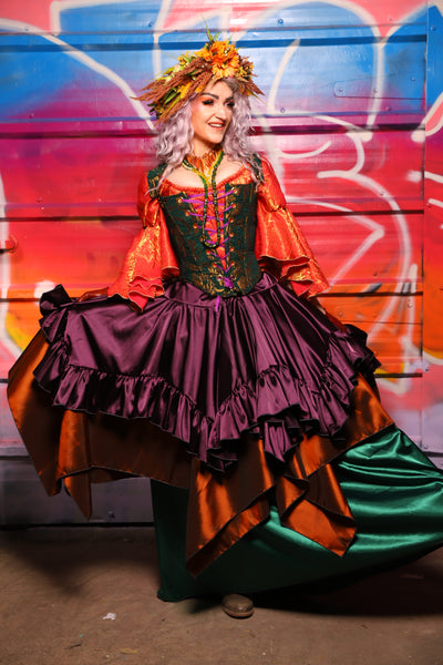 25. Mini Fairy Skirt w/ruffle in Ravenwine Satin - A Chest Full of Jewels Collection