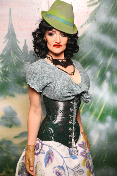 Wench Corset in Emerald and Silver Medallion - Day 6 of 12 Days of Christmas