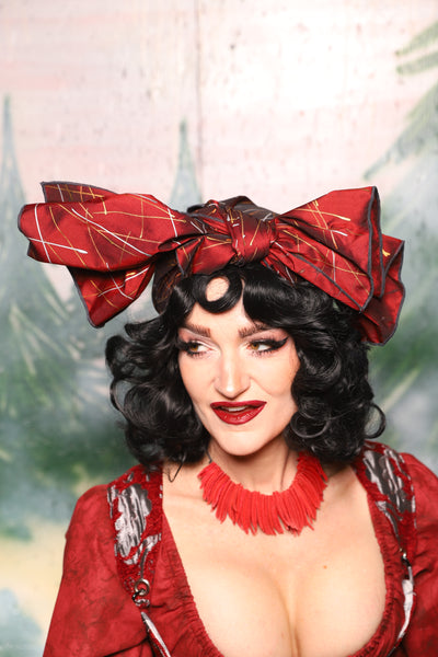 Head Wrap in Ruby Stardust - Day 2 of 12 Days of Christmas