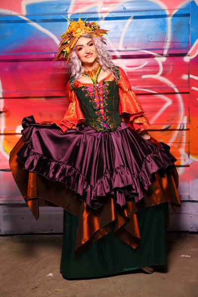 25. Mini Fairy Skirt w/ruffle in Ravenwine Satin - A Chest Full of Jewels Collection