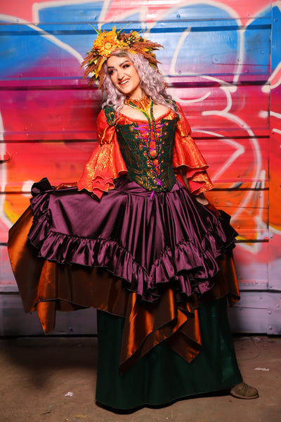 25. Mini Fairy Skirt w/ruffle in Ravenwine Satin - A Chest Full of Jewels Collection