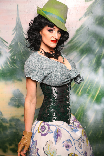 Wench Corset in Emerald and Silver Medallion - Day 6 of 12 Days of Christmas