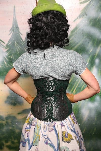 Wench Corset in Emerald and Silver Medallion - Day 6 of 12 Days of Christmas
