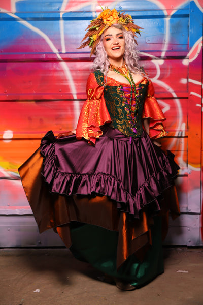 25. Mini Fairy Skirt w/ruffle in Ravenwine Satin - A Chest Full of Jewels Collection
