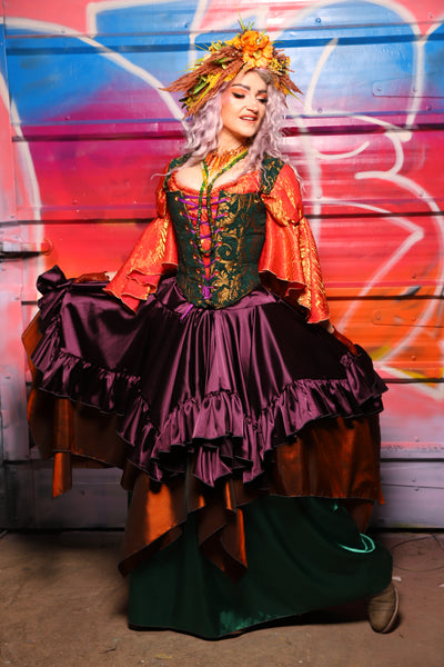 25. Mini Fairy Skirt w/ruffle in Ravenwine Satin - A Chest Full of Jewels Collection