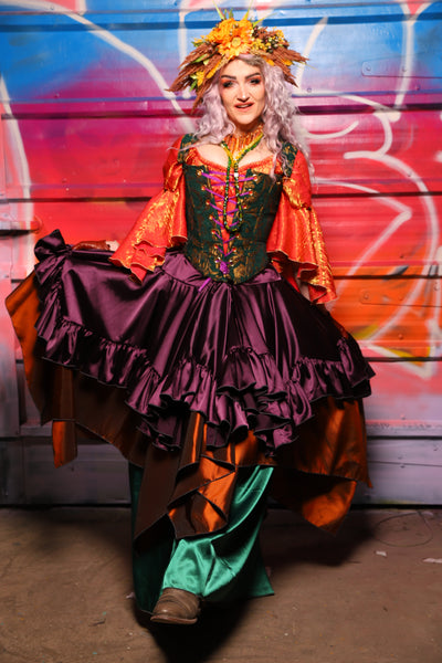 25. Mini Fairy Skirt w/ruffle in Ravenwine Satin - A Chest Full of Jewels Collection