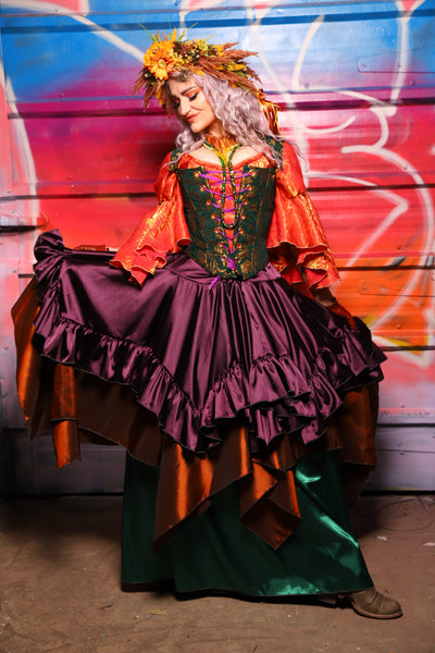 25. Mini Fairy Skirt w/ruffle in Ravenwine Satin - A Chest Full of Jewels Collection