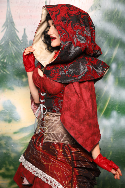 Traveler’s Hood in Crimson & Pewter Medallion - Day 2 of 12 Days of Christmas