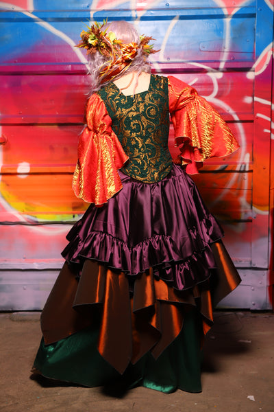 25. Mini Fairy Skirt w/ruffle in Ravenwine Satin - A Chest Full of Jewels Collection