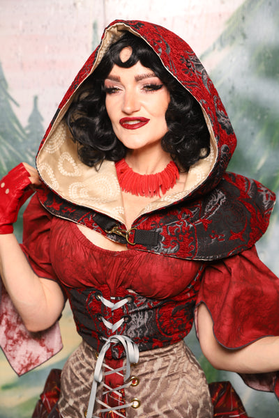 Traveler’s Hood in Crimson & Pewter Medallion - Day 2 of 12 Days of Christmas