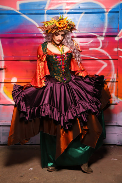 25. Mini Fairy Skirt w/ruffle in Ravenwine Satin - A Chest Full of Jewels Collection