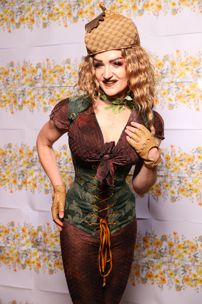 63. Vixen Corset In Green Forest Scroll - The Leave It To Beaver Collection