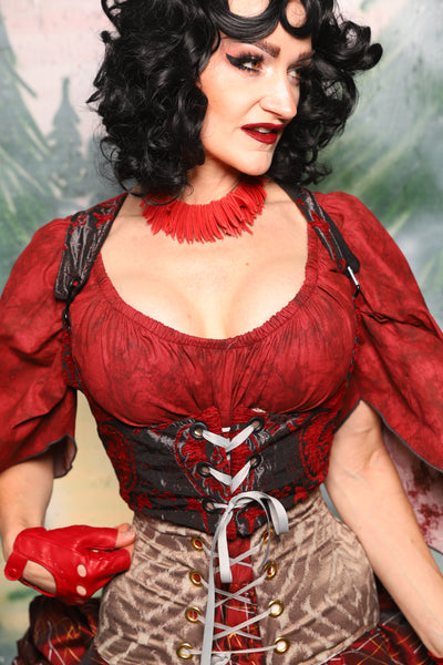 Cropped Vixen in Crimson & Pewter Medallion - Day 2 of 12 Days of Christmas