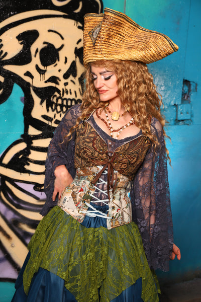 Cropped Courtier in Privateer Paisley - The Davy Jones Collection