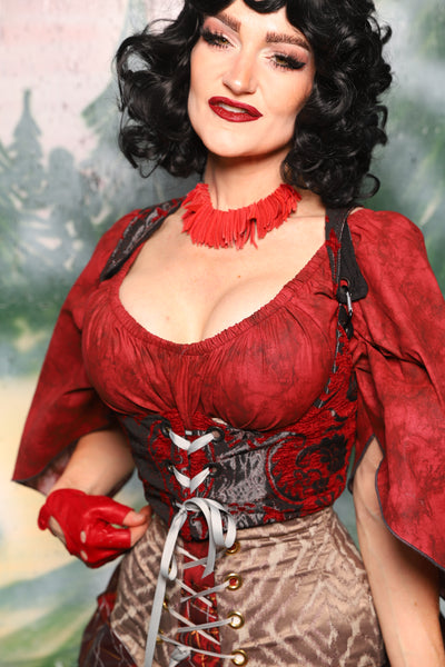 Cropped Vixen in Crimson & Pewter Medallion - Day 2 of 12 Days of Christmas