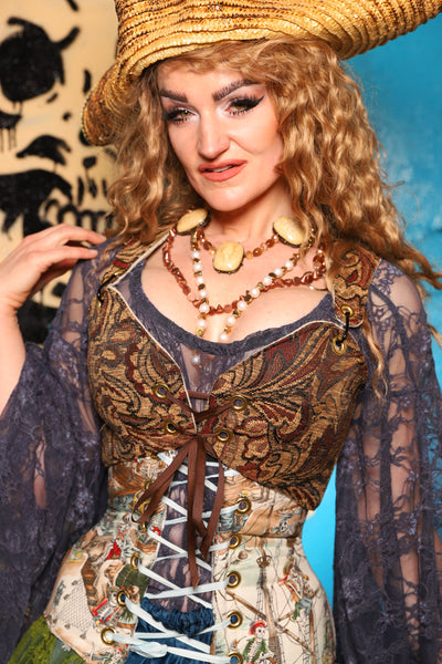 Cropped Courtier in Privateer Paisley - The Davy Jones Collection