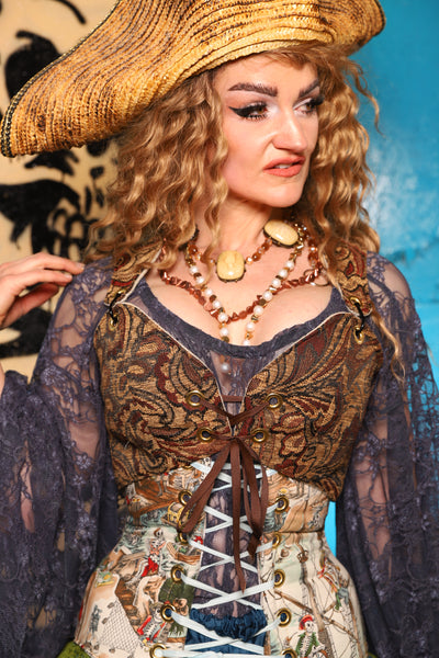 Cropped Courtier in Privateer Paisley - The Davy Jones Collection