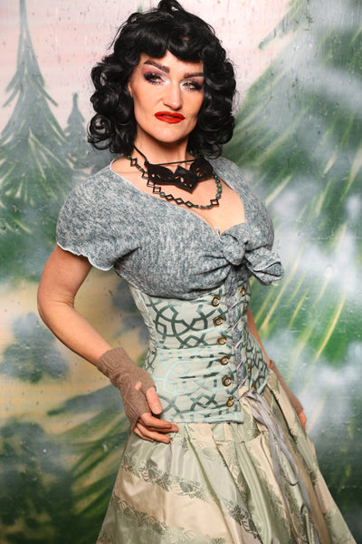 Petite Wench Corset in Spearmint Lattice- Day 6 of 12 Days of Damsel Christmas 2025