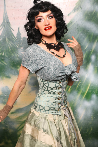 Petite Wench Corset in Spearmint Lattice- Day 6 of 12 Days of Damsel Christmas 2025