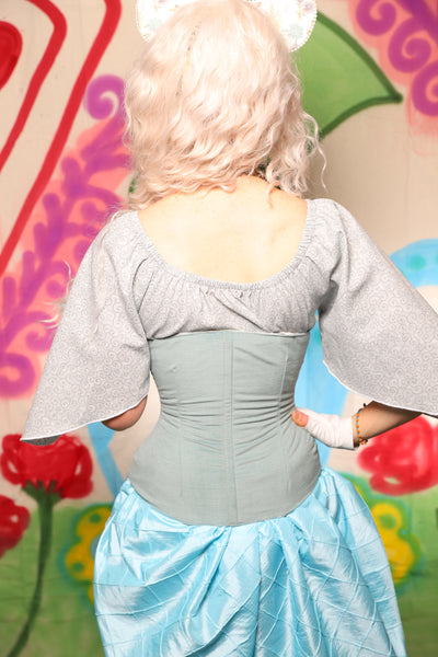 Petite Wench Corset in Blue Slate - The "Twisted Tea Party" Collection