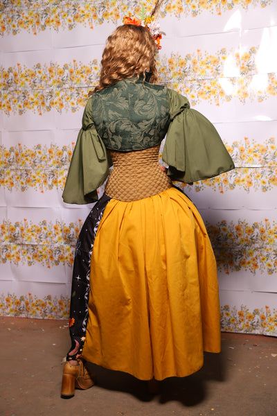 59. Tulip Skirt In Dark Fae Energy With Goldenrod Back - The Leave It To Beaver Collection