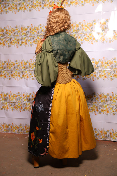 59. Tulip Skirt In Dark Fae Energy With Goldenrod Back - The Leave It To Beaver Collection