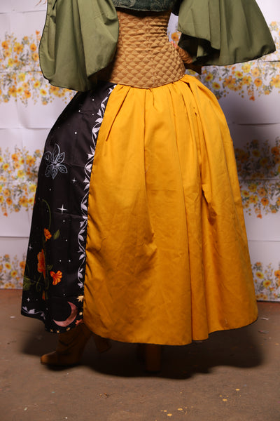 59. Tulip Skirt In Dark Fae Energy With Goldenrod Back - The Leave It To Beaver Collection