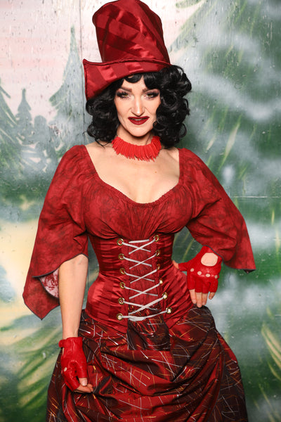 Petite Wench Corset in Garnet Matte and Satin Stripe - Day 2 of 12 Days of Christmas