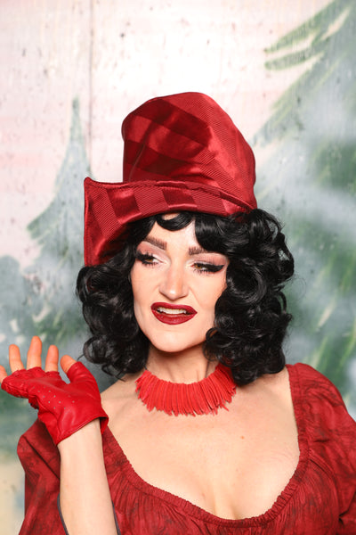 Petite Vixen Corset w/Ruffles in Verdant Matte & Satin Stripe- Day 6 of 12 Days of Damsel Christmas 2025