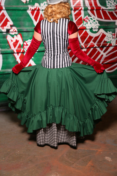 Fairy Skirt with Ruffles In Matte Green -  The "Oh My Garland" Collection