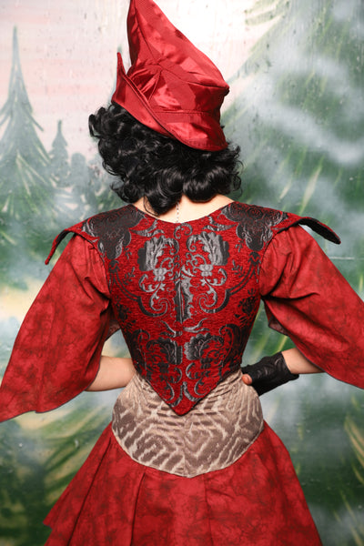 Cropped Elf in Crimson & Pewter Medallion - Day 2 of 12 Days of Christmas
