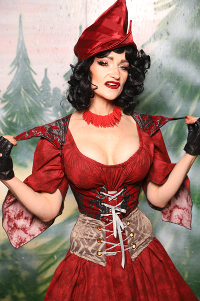 Cropped Elf in Crimson & Pewter Medallion - Day 2 of 12 Days of Christmas