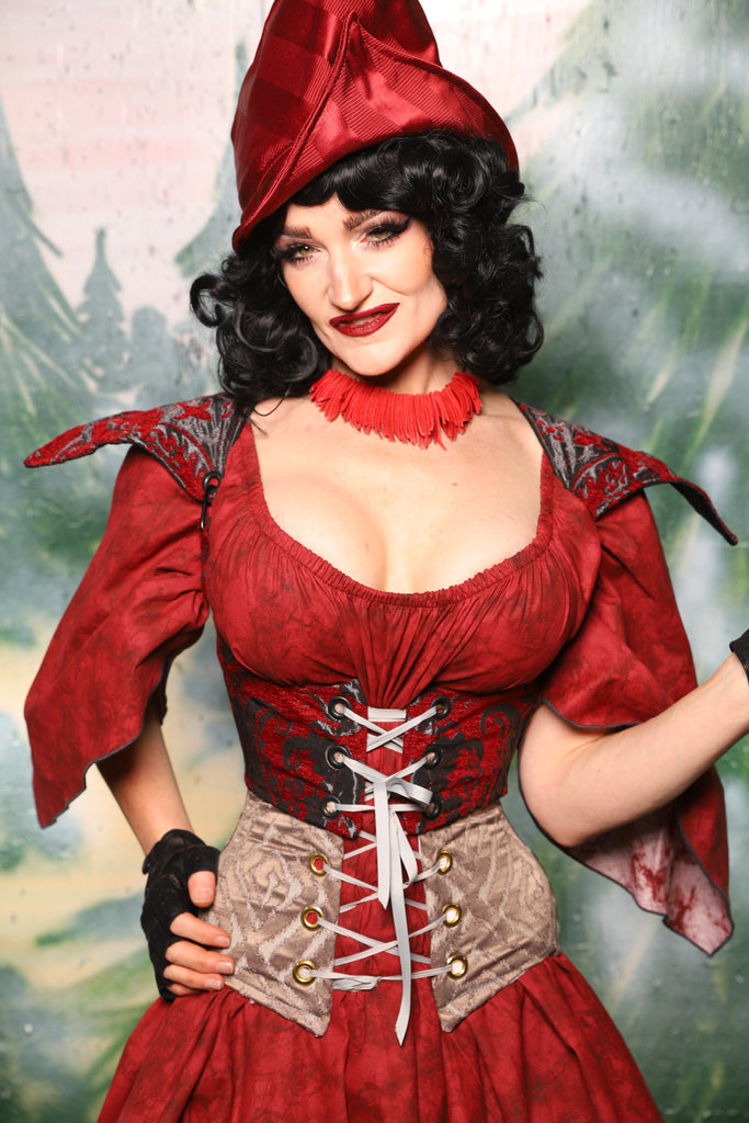 Cropped Elf in Crimson & Pewter Medallion - Day 2 of 12 Days of Christmas