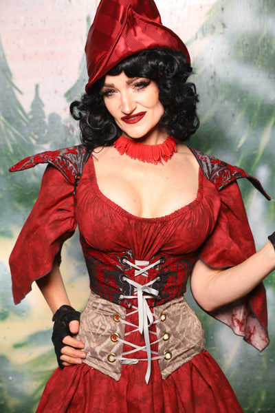 Cropped Elf in Crimson & Pewter Medallion - Day 2 of 12 Days of Christmas