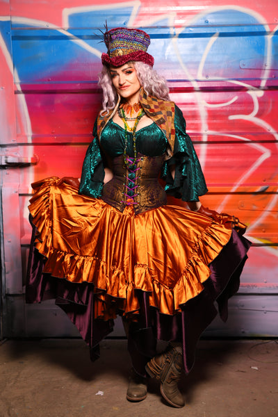 24. Mini Fairy Skirt w/ruffle in Bonfire Satin - A Chest Full of Jewels Collection