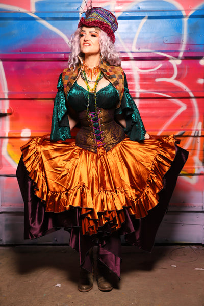 24. Mini Fairy Skirt w/ruffle in Bonfire Satin - A Chest Full of Jewels Collection
