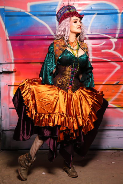 24. Mini Fairy Skirt w/ruffle in Bonfire Satin - A Chest Full of Jewels Collection