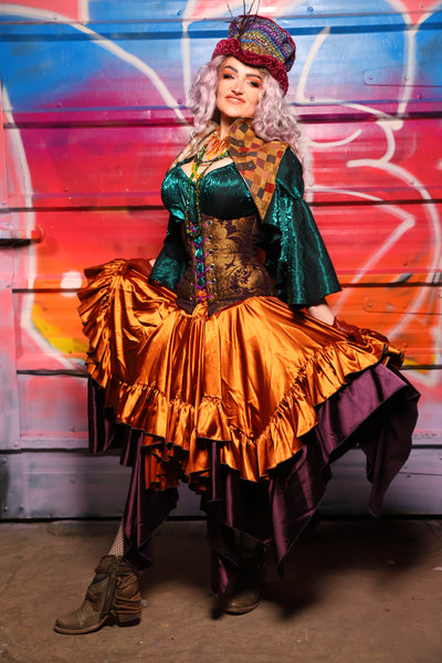 24. Mini Fairy Skirt w/ruffle in Bonfire Satin - A Chest Full of Jewels Collection