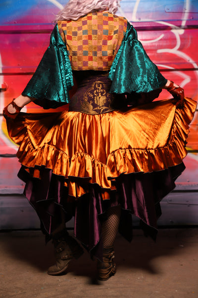 24. Mini Fairy Skirt w/ruffle in Bonfire Satin - A Chest Full of Jewels Collection