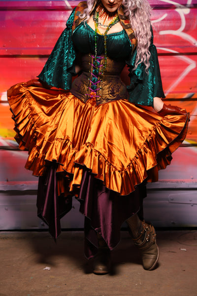 24. Mini Fairy Skirt w/ruffle in Bonfire Satin - A Chest Full of Jewels Collection