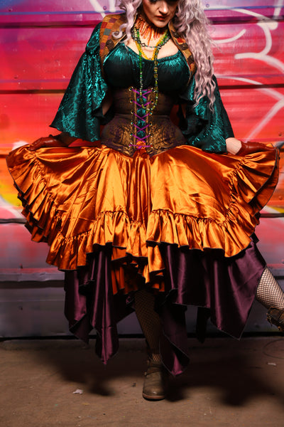 24. Mini Fairy Skirt w/ruffle in Bonfire Satin - A Chest Full of Jewels Collection