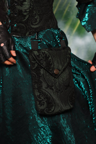 Set of Pockets in Black & Green Medallion - Day 3 of 12 Days of Christmas