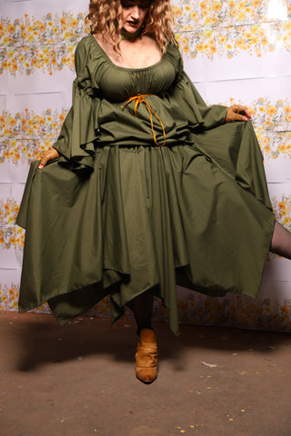 25. Fairy Skirt In Fern Green Cotton - The Leave It To Beaver Collection