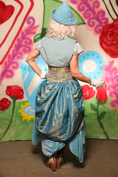 Swoon Skirt in Aqua-Teal Pintuck - The "Twisted Tea Party" Collection