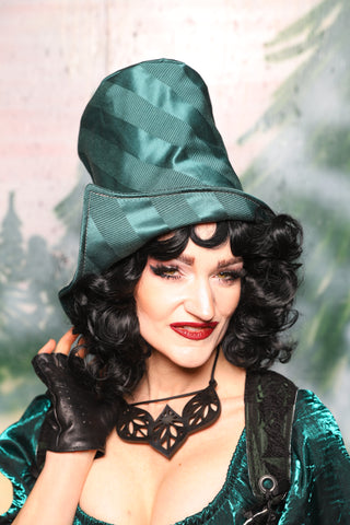 Regency Top Hat green in Wintergreen Matte & Satin Stripe - Day 3 of 12 Days of Christmas