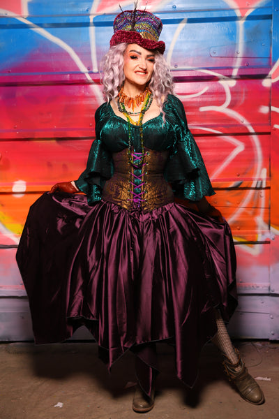 17. Fairy Skirt in Ravenwine Satin - A Chest Full of Jewels Collection