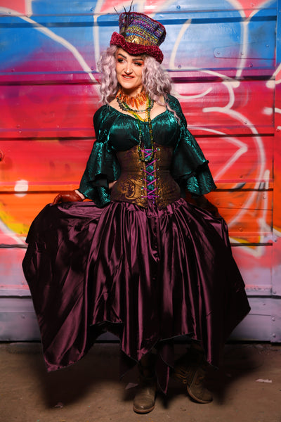 17. Fairy Skirt in Ravenwine Satin - A Chest Full of Jewels Collection