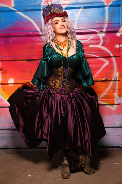 17. Fairy Skirt in Ravenwine Satin - A Chest Full of Jewels Collection
