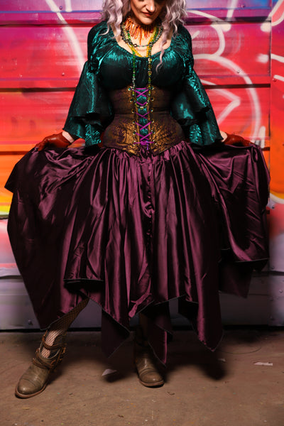 17. Fairy Skirt in Ravenwine Satin - A Chest Full of Jewels Collection
