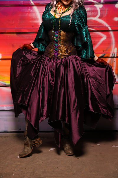 17. Fairy Skirt in Ravenwine Satin - A Chest Full of Jewels Collection